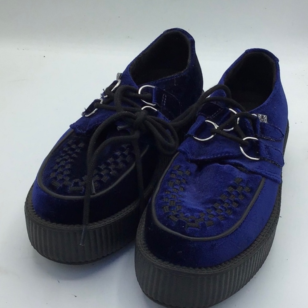 Midnight Blue Velvet Creepers By T.U.K.